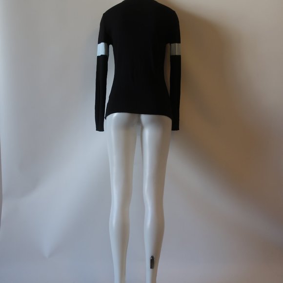 WOMENS POLKADOT USA BLACK BLUE CREW NECK THIN KNIT SWEATER S/M * - Picture 7 of 10